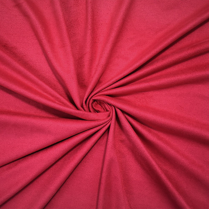 Red Stretch Spandex Solid Microsuede Knit Fabric