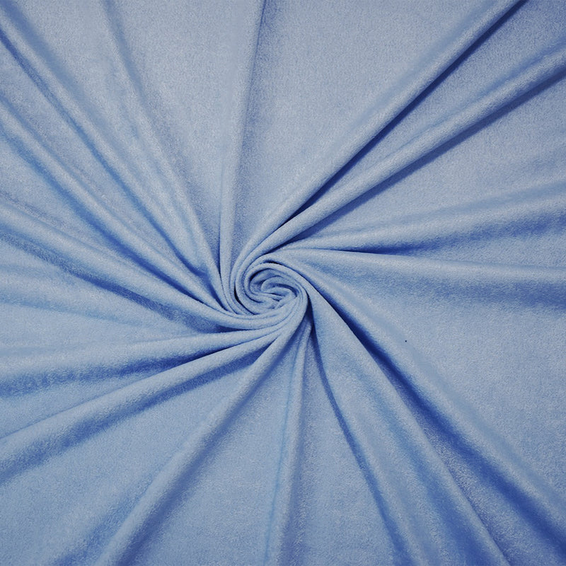 Blue Stretch Spandex Solid Microsuede Knit Fabric
