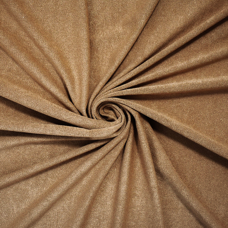 Cream Brown Stretch Spandex Solid Microsuede Knit Fabric