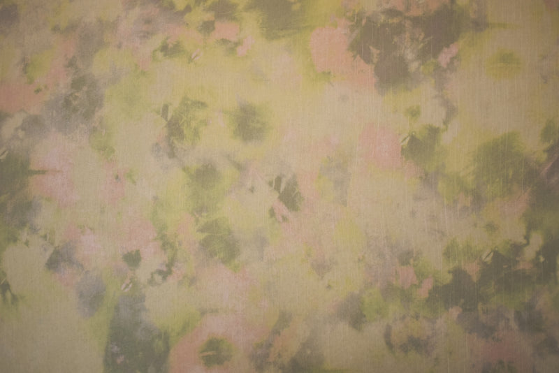 Green-Beige Poly Tie Dye Printed Crinkle Yoryu Chiffon Woven Fabric