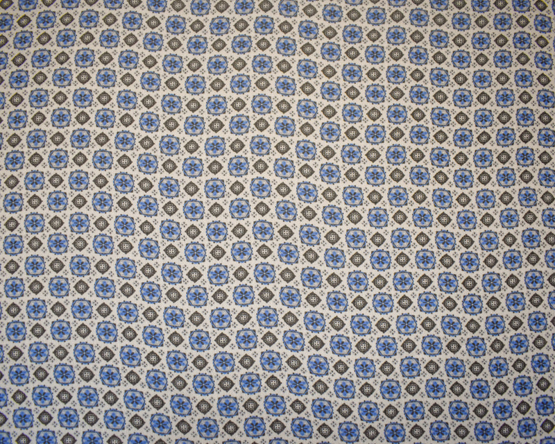 Blue-White-Multi Poly Kaleidoscope Printed Crinkle Yoryu Chiffon Woven Fabric