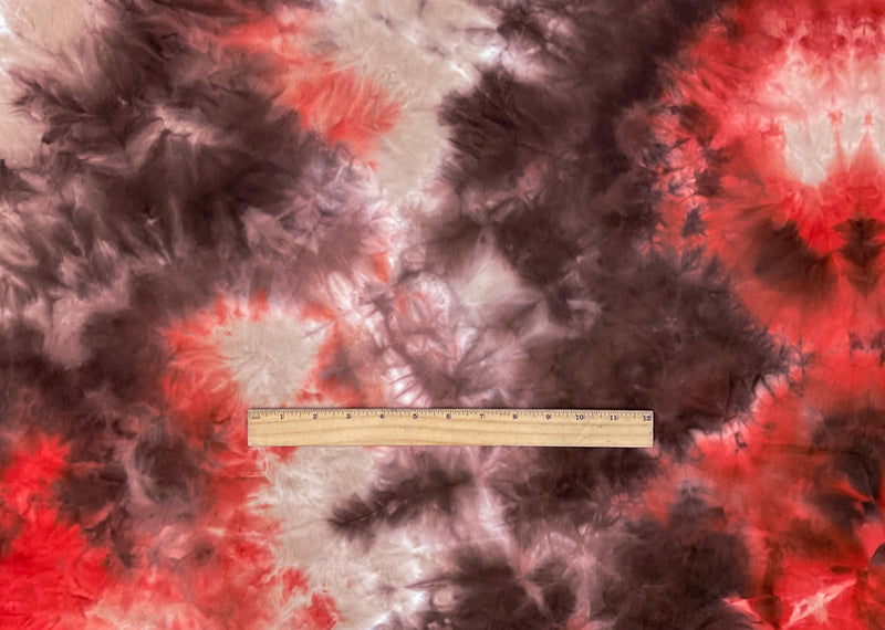 Orange-Multi Poly Stretch Spandex Tie Dye Double Brushed Jersey Knit Fabric
