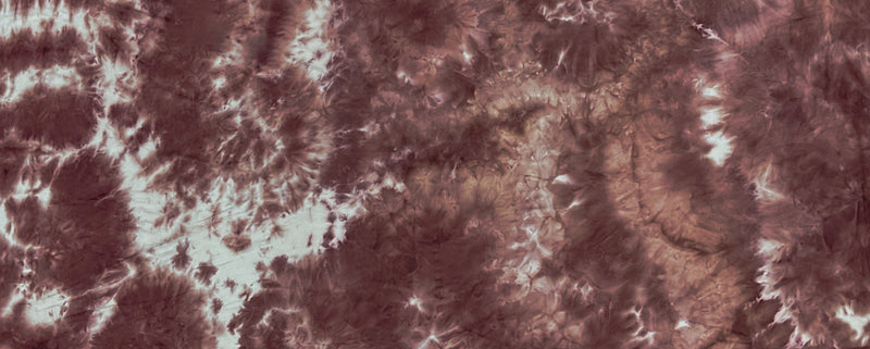 1 1/2 YD PC-Dark Brown-Multi Poly Spandex Tie Dye Double Brushed Jersey Knit Fabric