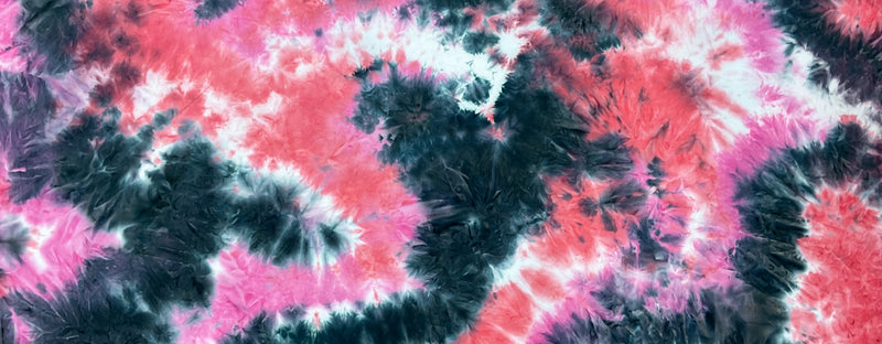 1 YD PC-Pink-Multi Poly Stretch Spandex Tie Dye Double Brushed Jersey Knit Fabric