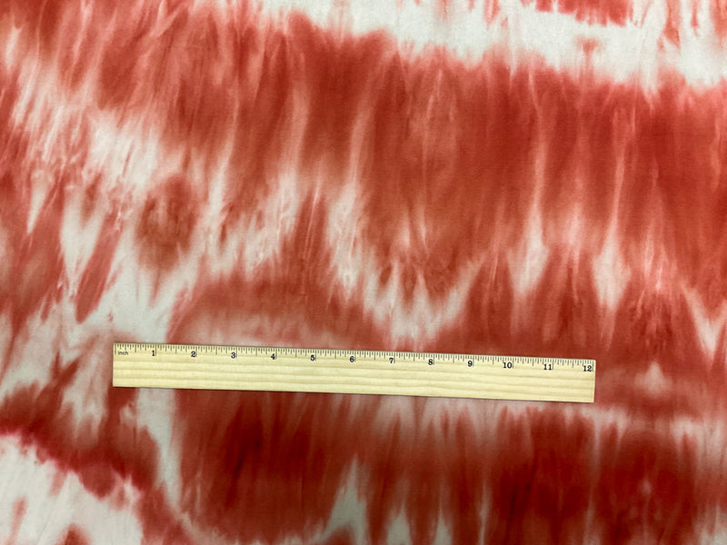 Orange-Multi Poly Stretch Spandex Tie Dye Double Brushed Jersey Knit Fabric