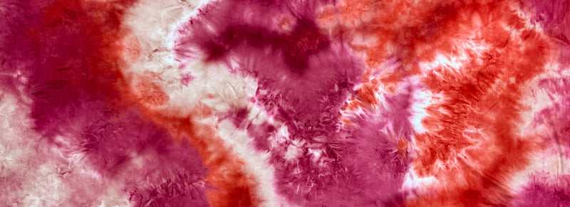 5 YD PC-Red-Pink-Multi Poly Stretch Spandex Tie Dye Double Brushed Jersey Knit Fabric