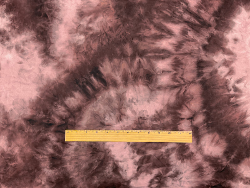 Brown-Multi Poly Stretch Spandex Tie Dye Double Brushed Jersey Knit Fabric