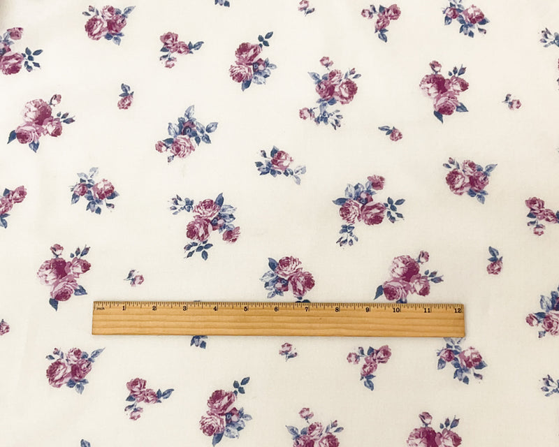 Off-White-Multi Poly Floral Printed Dobby Chiffon Woven Fabric