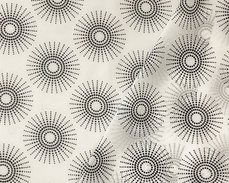 Black-White Poly Abstract Printed Chiffon Woven Fabric