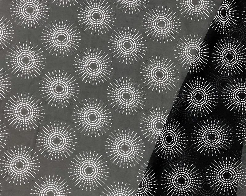 3 YD PC-Black-White Poly Abstract Printed Chiffon Woven Fabric