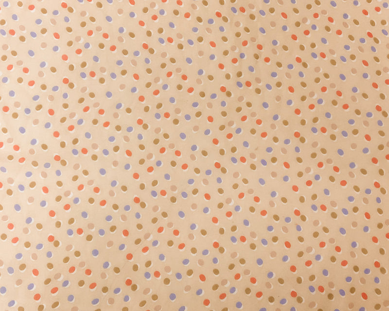 Beige-Purple-Multi Poly Dot Printed Chiffon Woven Fabric