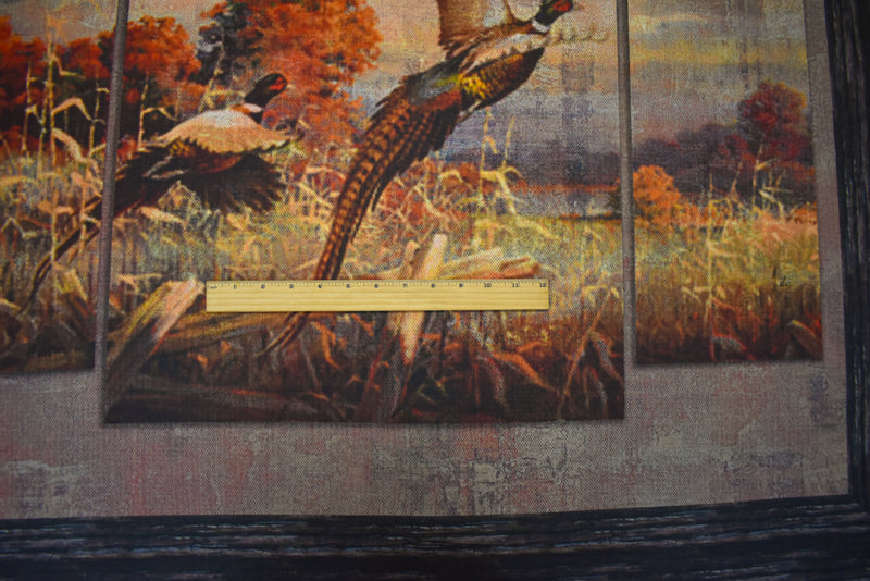 Orange-Brown-Multi Cotton Peasant Printed Wall Hanging Panel Woven Fabric