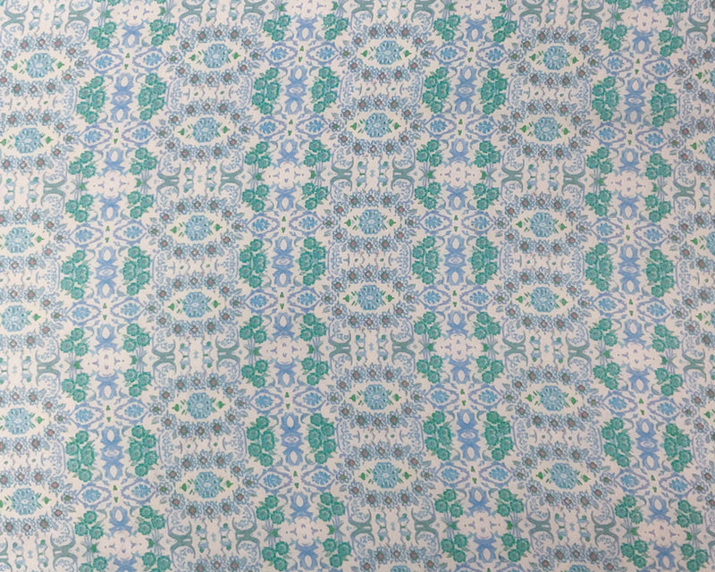 Blue-White-Multi Poly Abstract Floral Printed Chiffon Woven Fabric