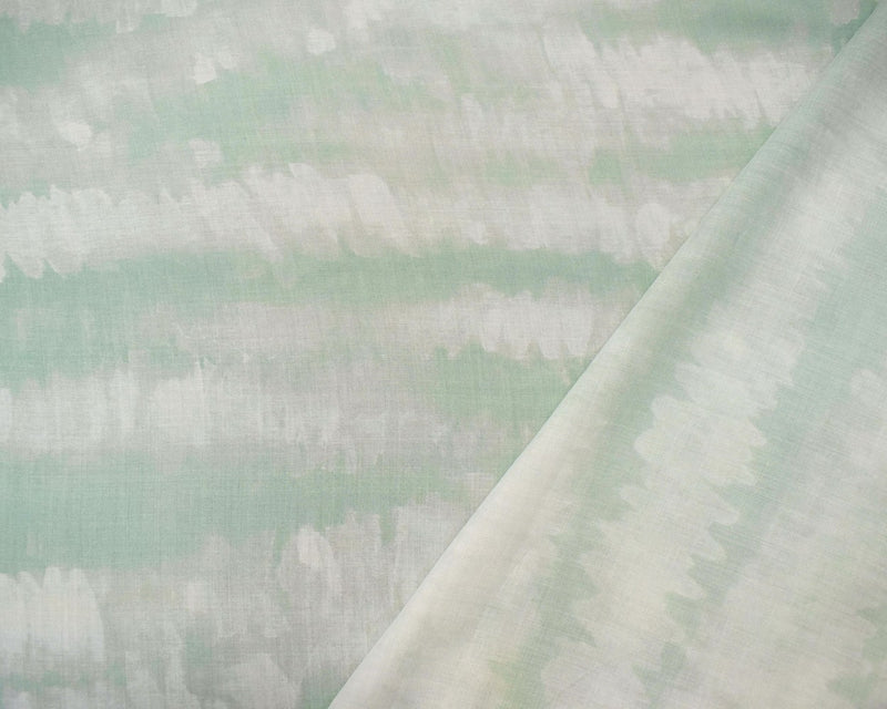 2 YD PC-Ivory-Green Rayon Famous Maker Abstract Watercolor Print Lawn Woven Fabric