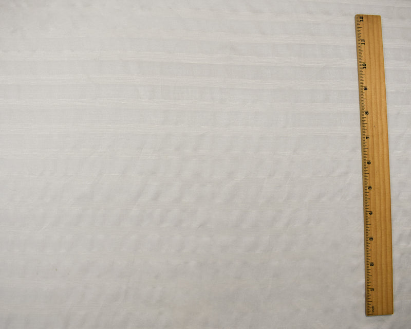Ivory Rayon Famous Maker Lustrous Dobby Horizontal Stripe Woven Fabric