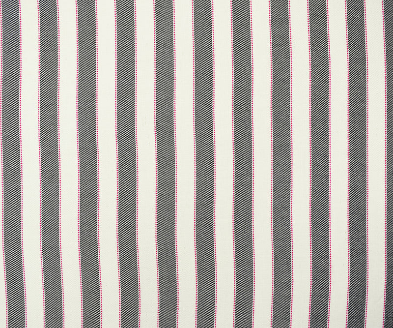 Black-White-Pink Rayon Famous Maker Vertical Stripe Twill Woven Fabric