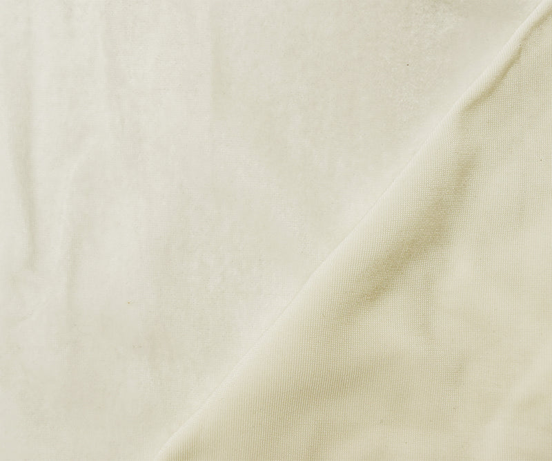 White Rayon-Poly Solid Velvet Woven Fabric