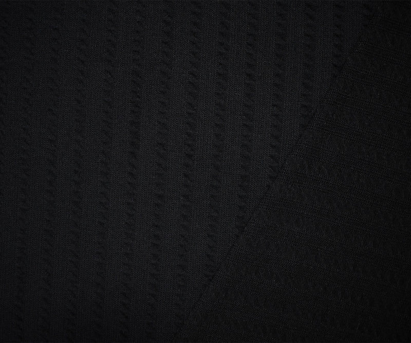1 3/8 YD PC-Black Poly Spandex Stretch Cable Texture Knit Fabric