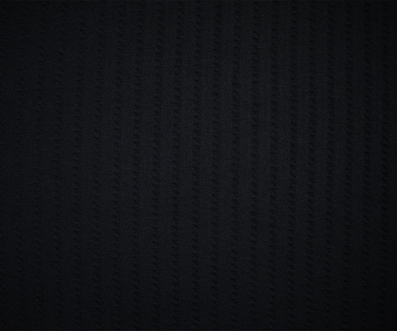 1 3/8 YD PC-Black Poly Spandex Stretch Cable Texture Knit Fabric