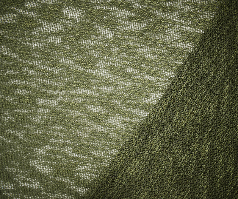 Green Poly Spandex Stretch Texture Slub Sweater Knit Fabric