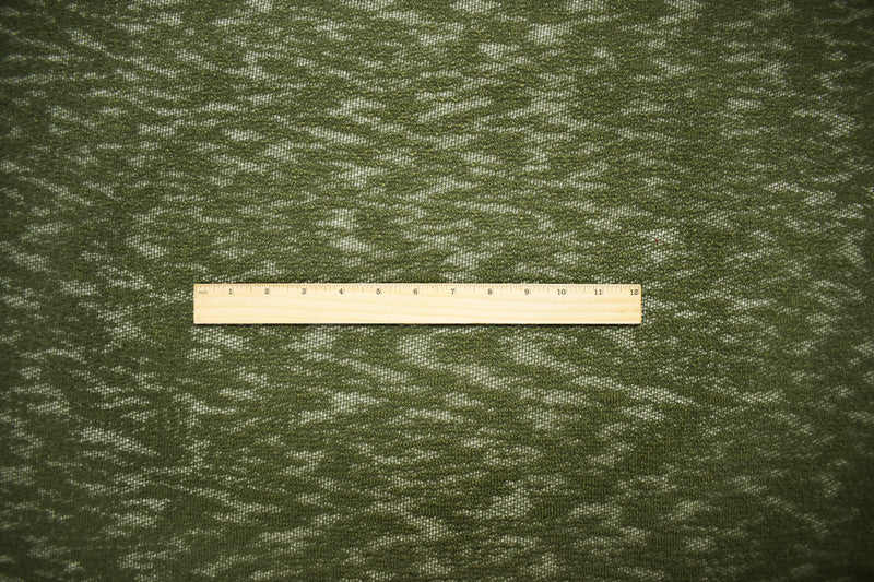 Green Poly Spandex Stretch Texture Slub Sweater Knit Fabric