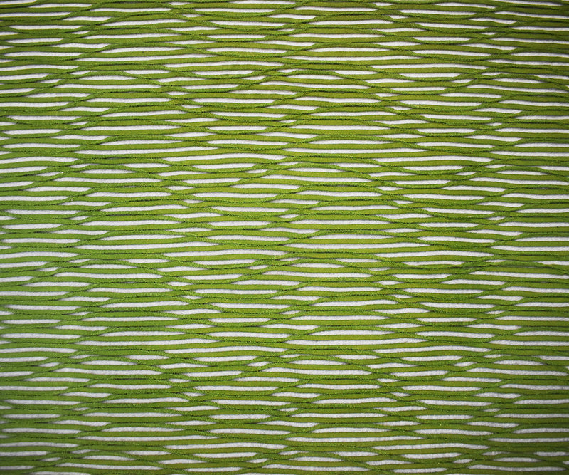 Green Poly Spandex Stretch Abstract Wave Mesh Knit Fabric