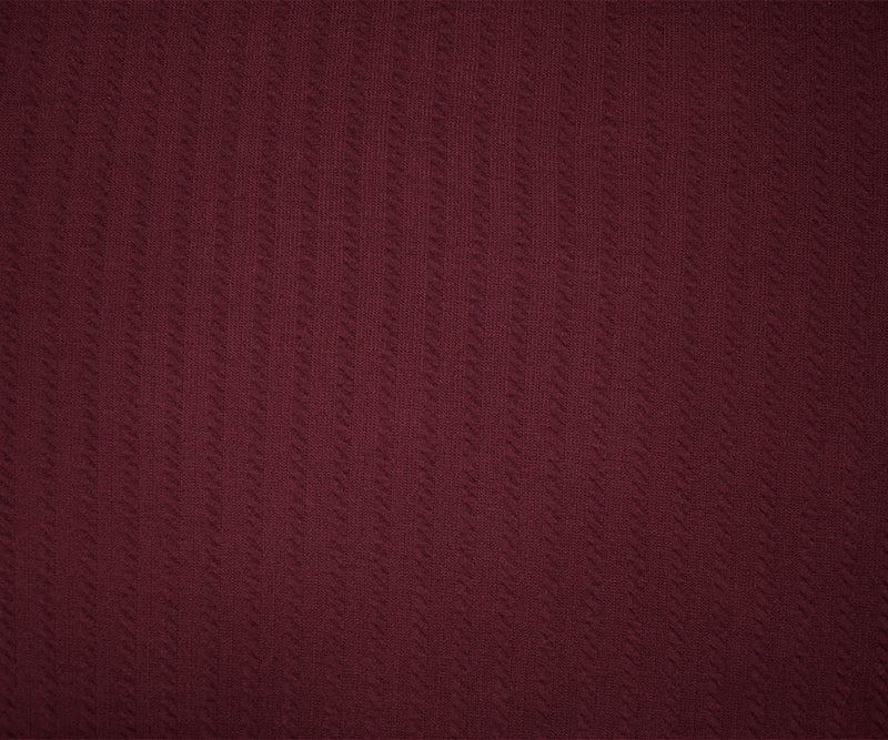Red Poly Spandex Stretch Cable Texture Knit Fabric