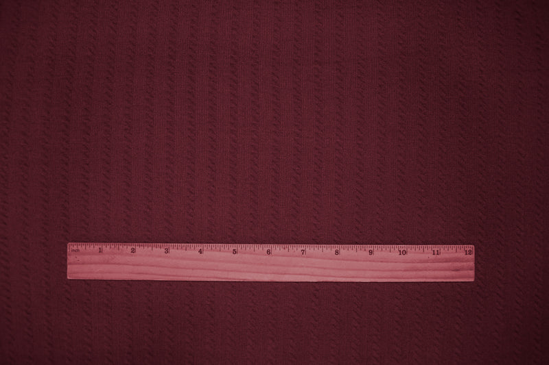 Red Poly Spandex Stretch Cable Texture Knit Fabric