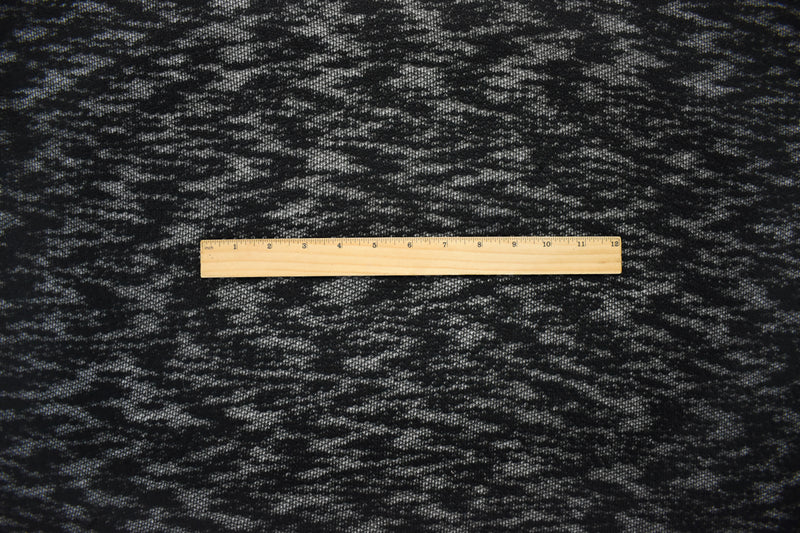 Black Poly Spandex Stretch Texture Slub Sweater Knit Fabric