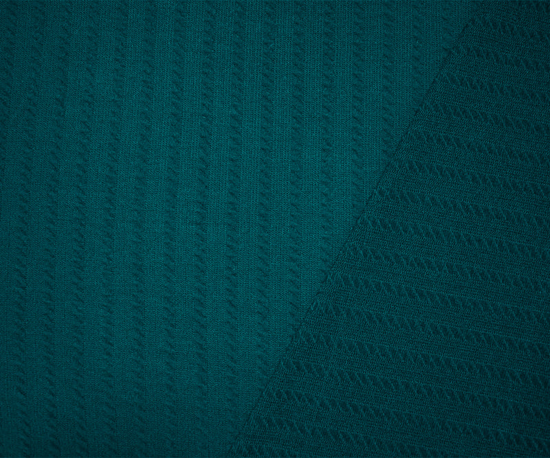 Turquoise Poly Spandex Stretch Cable Texture Knit Fabric
