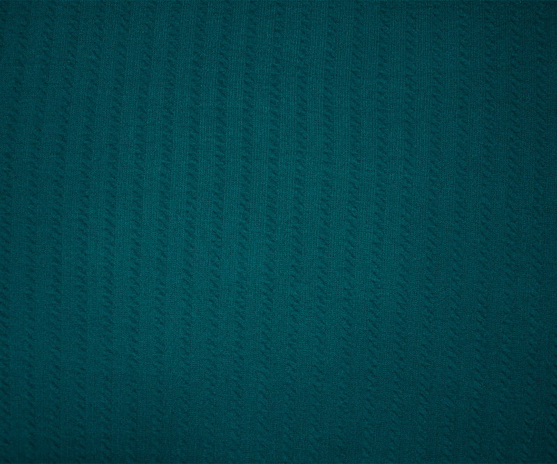 Turquoise Poly Spandex Stretch Cable Texture Knit Fabric