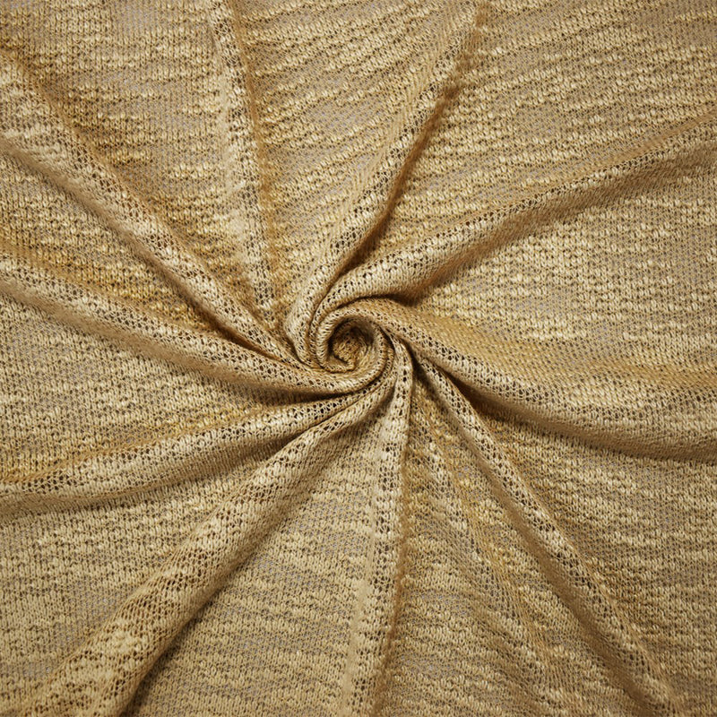 Beige Poly Spandex Stretch Texture Slub Sweater Knit Fabric