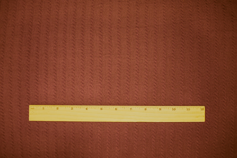 Orange Poly Spandex Stretch Cable Texture Knit Fabric