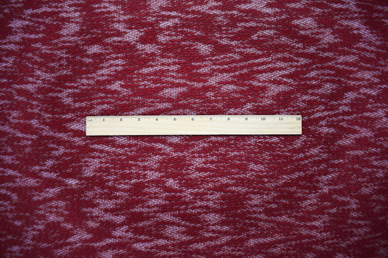 Red Poly Spandex Stretch Texture Slub Sweater Knit Fabric