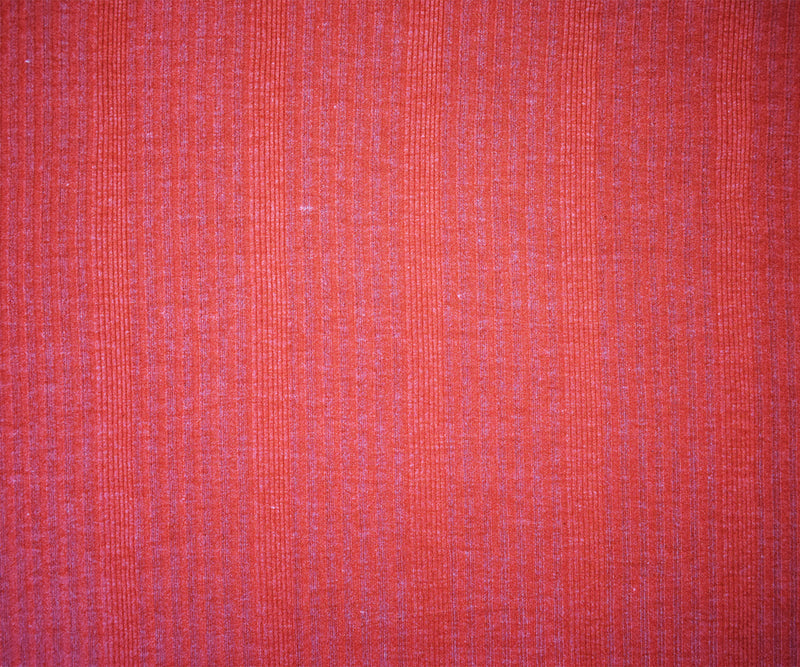3 3/4 YD PC-Red-Gray Poly Blend Stretch Irregular Diagnoal Rib Knit Fabric