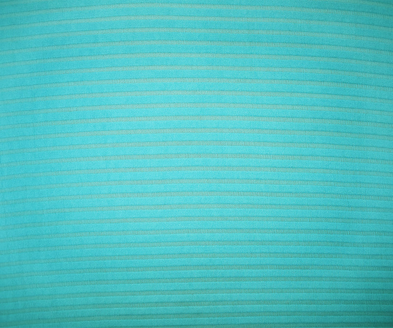 Turquoise Poly Blend Stretch Stripe Knit Fabric