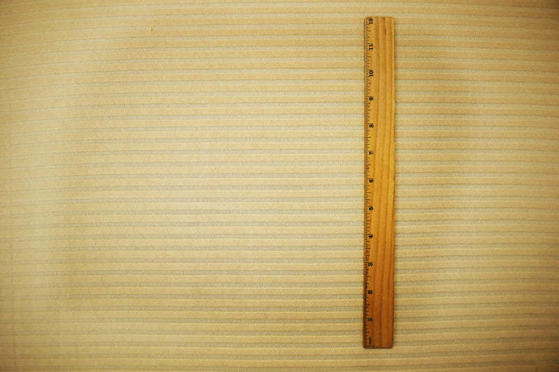 Beige Poly Blend Stretch Stripe Knit Fabric