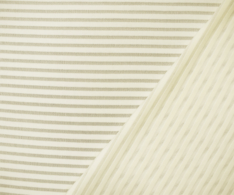 Ivory Poly Blend Stretch Stripe Knit Fabric