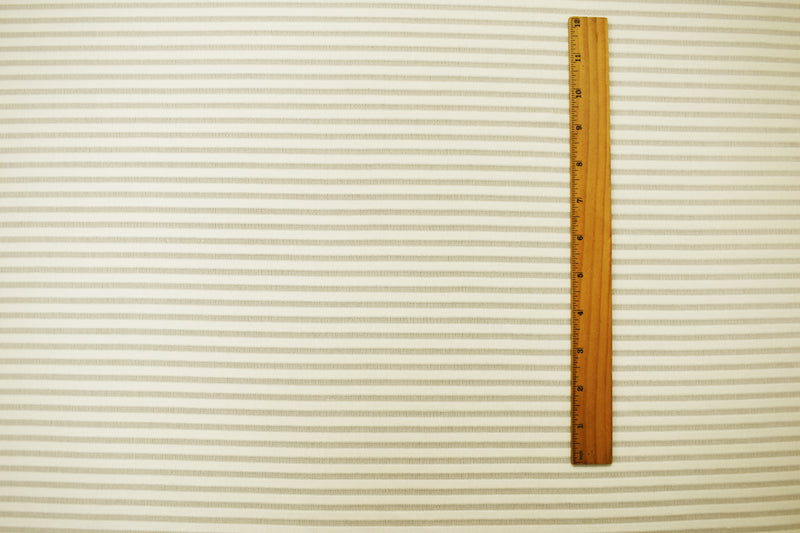 Ivory Poly Blend Stretch Stripe Knit Fabric