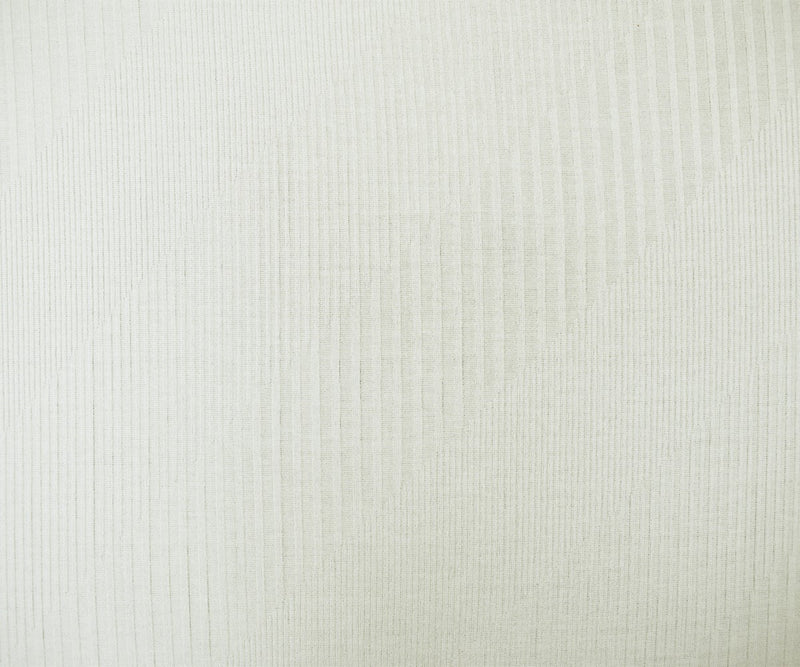White Poly Blend Stretch Irregular Rib Knit Fabric
