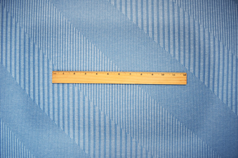 Blue-Gray Poly Blend Stretch Irregular Diagonal Rib Knit Fabric