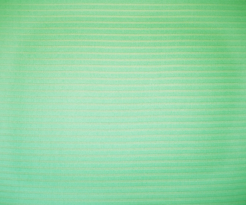 Green Poly Blend Stretch Stripe Knit Fabric