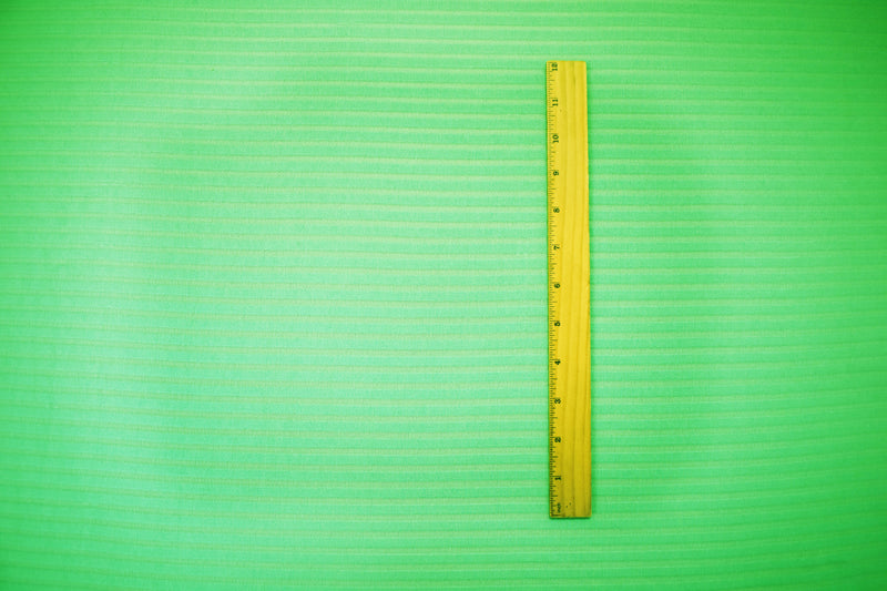 Green Poly Blend Stretch Stripe Knit Fabric