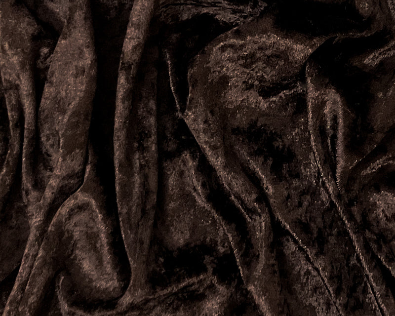 Brown Poly Spandex Stretch Crushed Velvet Knit Fabric
