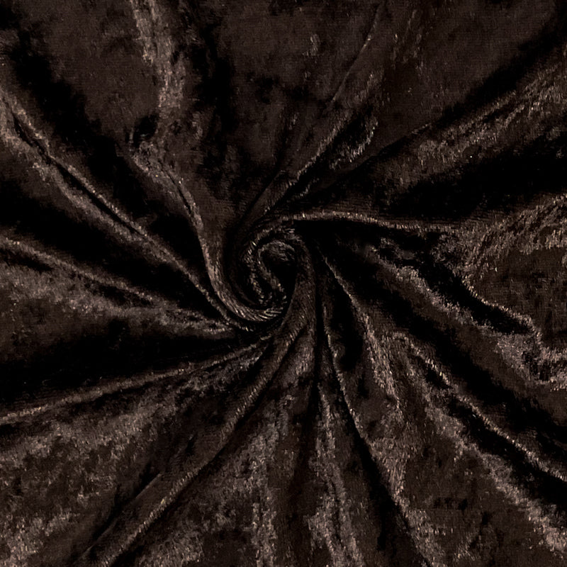 Brown Poly Spandex Stretch Crushed Velvet Knit Fabric