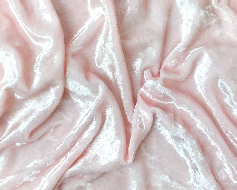 Pink Poly Spandex Stretch Crushed Velvet Knit Fabric
