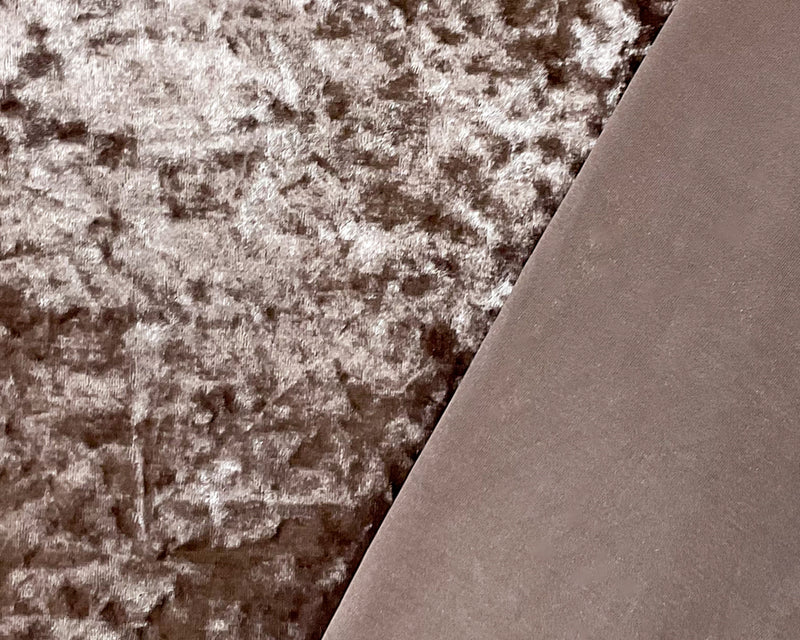 Brown Poly Spandex Stretch Crushed Velvet Knit Fabric
