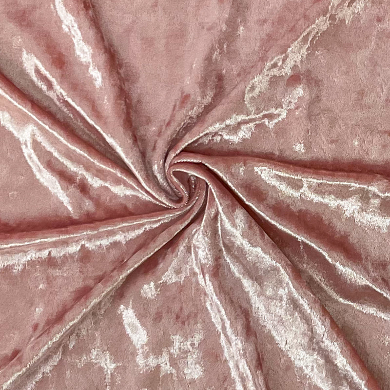 Pink Poly Spandex Stretch Crushed Velvet Knit Fabric