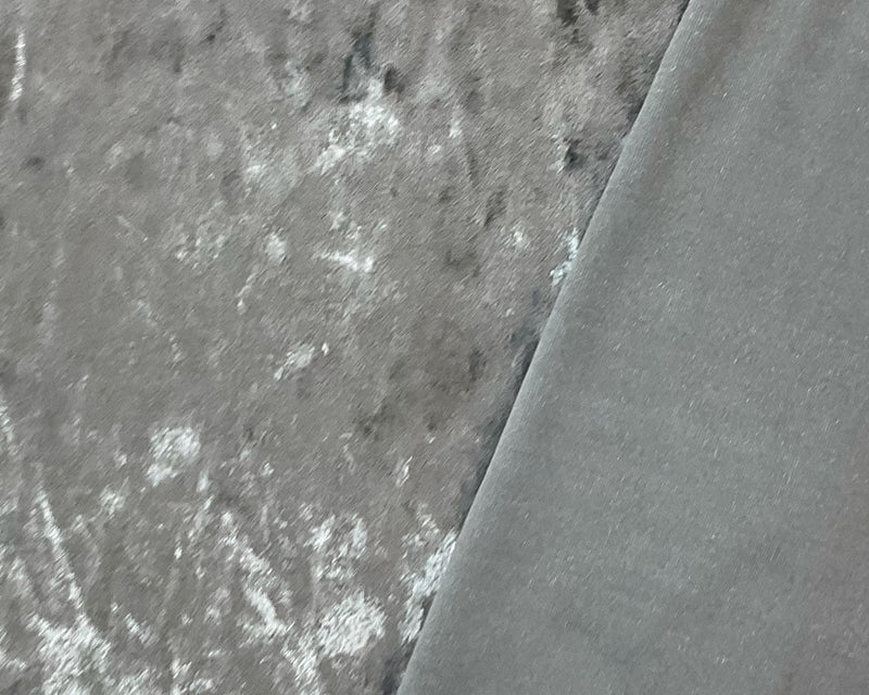 Gray Poly Spandex Stretch Crushed Velvet Knit Fabric