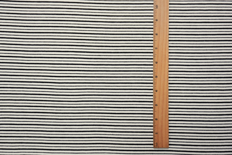 Black-Ivory Rayon Spandex Stretch Stripe Jersey Knit Fabric